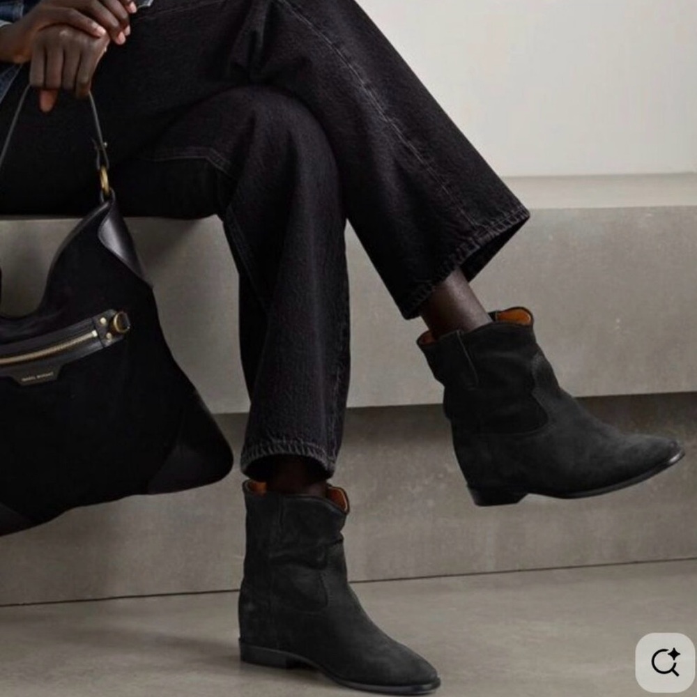 Isabel Marant Black Suede Ankle Boots- Crisi Boots